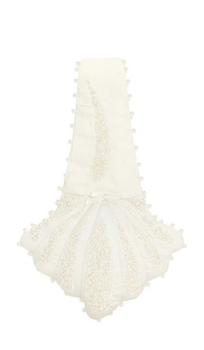 For Love & Lemons Satin Shell Bag In Cream