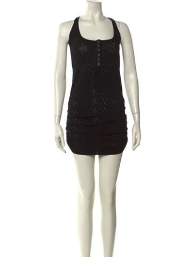 Pre-owned For Love & Lemons Scoop Neck Mini Dress In Black