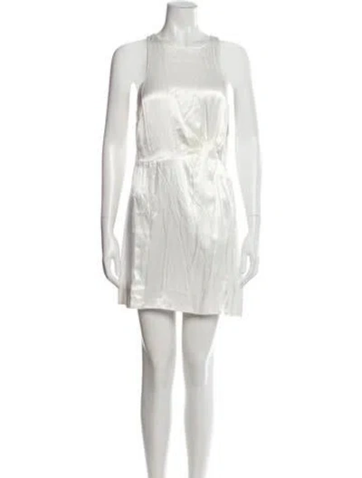 Pre-owned For Love & Lemons Scoop Neck Mini Dress In White
