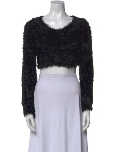 Pre-owned For Love & Lemons Scoop Neck Sweater In Black