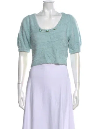 Pre-owned For Love & Lemons Scoop Neck Sweater In Blue