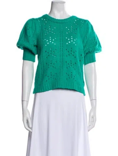 Pre-owned For Love & Lemons Scoop Neck Sweater In Green