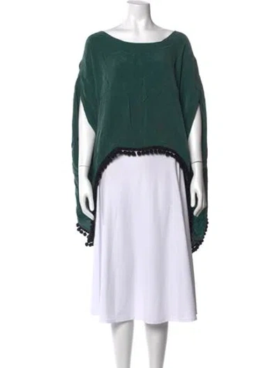 Pre-owned For Love & Lemons Scoop Neck Sweater In Green