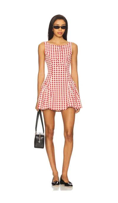 For Love & Lemons Scotch Bonnet Mini Dress In Red