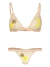 For Love & Lemons Sequin-embellished Triangle Triangle Bra In Orange