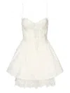 For Love & Lemons Shae Lace-insert Mini Dress In Neutral