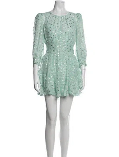 Pre-owned For Love & Lemons Silk Mini Dress In Blue