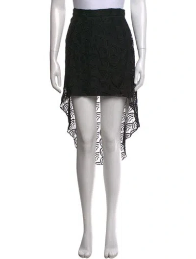 Pre-owned For Love & Lemons Silk Mini Skirt In Black/blue