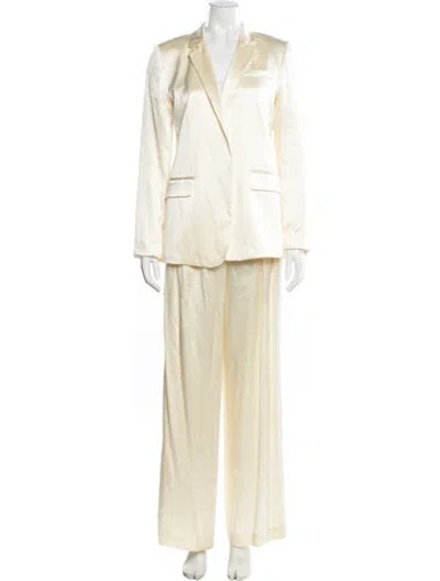 Pre-owned For Love & Lemons Silk Pantsuit In Neutral