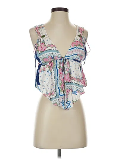 Pre-owned For Love & Lemons Sleeveless Blouse In Ivory