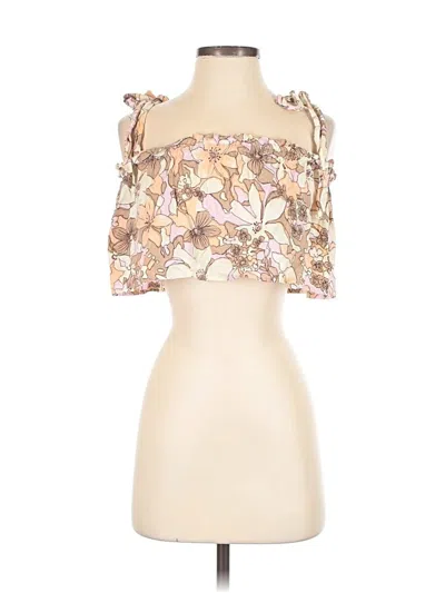 Pre-owned For Love & Lemons Sleeveless Blouse In Tan