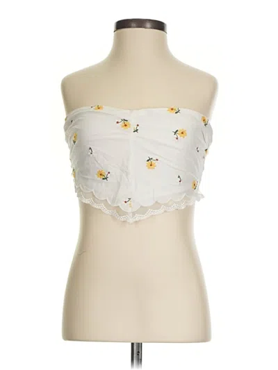 Pre-owned For Love & Lemons Sleeveless Blouse In White