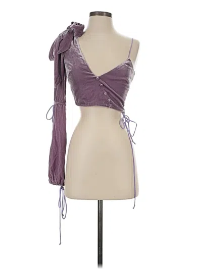 Pre-owned For Love & Lemons Sleeveless Top Purple One Shoulder Neckline Tops
