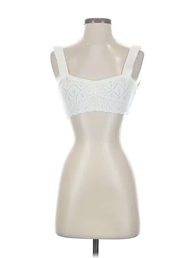 Pre-owned For Love & Lemons Sleeveless Top White Strapless Neckline Tops