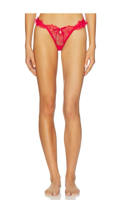 For Love & Lemons Sonja Thong Panty In Red
