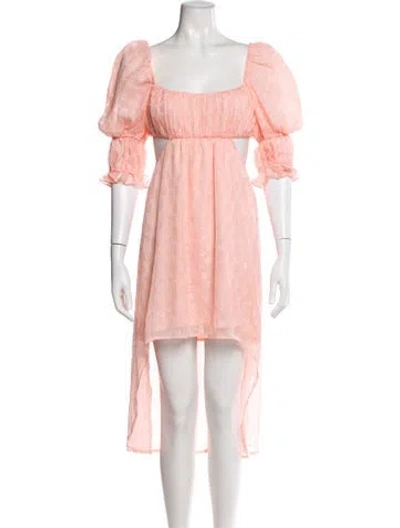 Pre-owned For Love & Lemons Square Neckline Long Dress In Pink