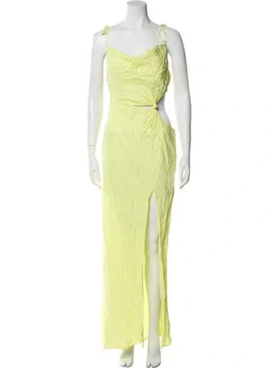 Pre-owned For Love & Lemons Square Neckline Long Dress W/ Tags In Yellow