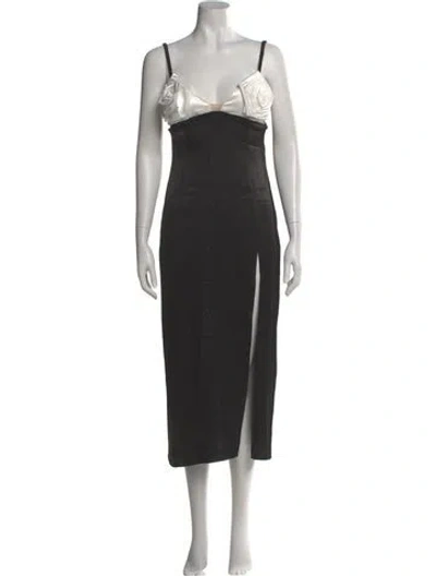 Pre-owned For Love & Lemons Square Neckline Midi Length Dress W/ Tags In Black