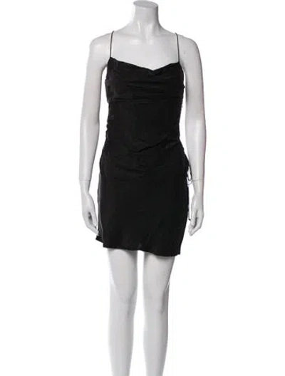 Pre-owned For Love & Lemons Square Neckline Mini Dress In Black