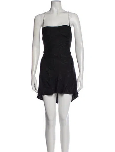 Pre-owned For Love & Lemons Square Neckline Mini Dress In Black