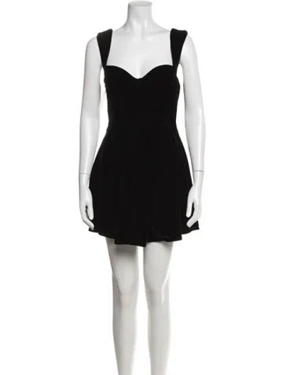 Pre-owned For Love & Lemons Square Neckline Mini Dress In Black