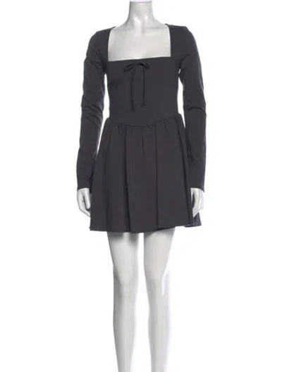 Pre-owned For Love & Lemons Square Neckline Mini Dress In Gray