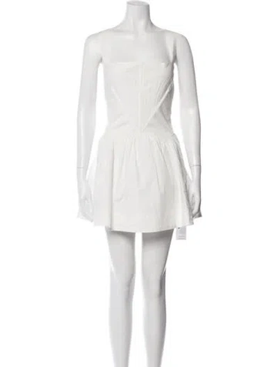 Pre-owned For Love & Lemons Square Neckline Mini Dress In Neutral