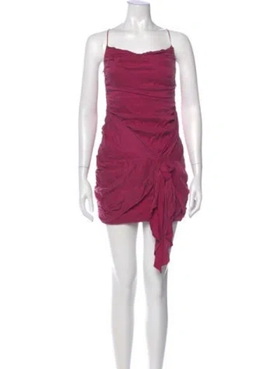 Pre-owned For Love & Lemons Square Neckline Mini Dress In Red