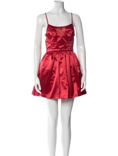 Pre-owned For Love & Lemons Square Neckline Mini Dress W/ Tags In Multi