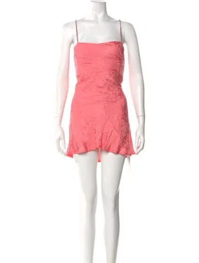 Pre-owned For Love & Lemons Square Neckline Mini Dress W/ Tags In Pink