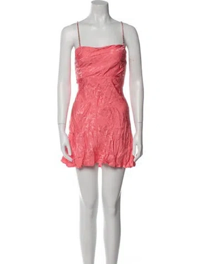 Pre-owned For Love & Lemons Square Neckline Mini Dress W/ Tags In Pink