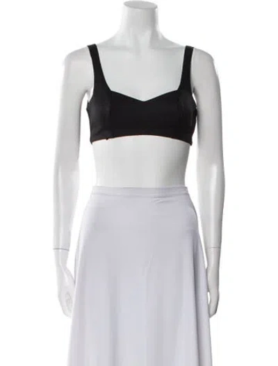 Pre-owned For Love & Lemons Square Neckline Sleeveless Crop Top W/ Tags In Black