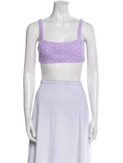 Pre-owned For Love & Lemons Square Neckline Sleeveless Crop Top W/ Tags In White