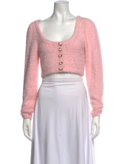 Pre-owned For Love & Lemons Square Neckline Sweater In Pink