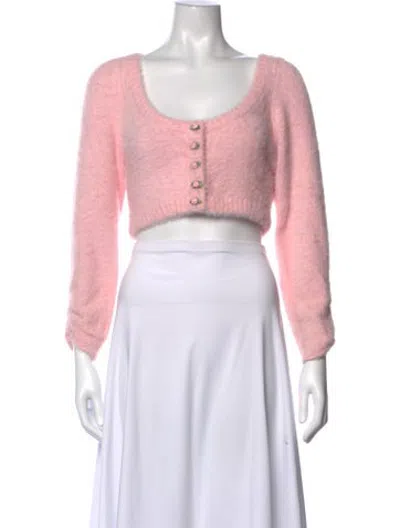 Pre-owned For Love & Lemons Square Neckline Sweater In Pink