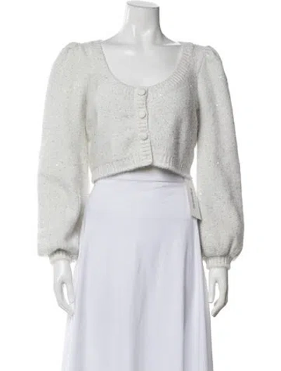 Pre-owned For Love & Lemons Square Neckline Sweater In White