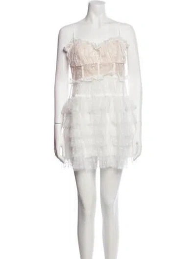 Pre-owned For Love & Lemons Strapless Mini Dress W/ Tags In White