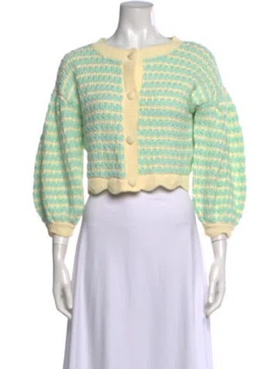 Pre-owned For Love & Lemons Striped Crew Neck Sweater In Neutral