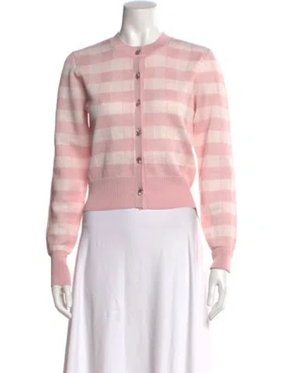 Pre-owned For Love & Lemons Striped Crew Neck Sweater W/ Tags In Pink