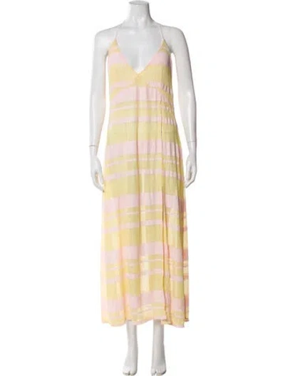 Pre-owned For Love & Lemons Striped Long Dress In Multi
