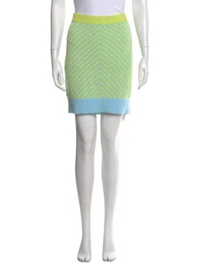 Pre-owned For Love & Lemons Striped Mini Skirt In Blue