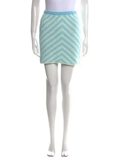 Pre-owned For Love & Lemons Striped Mini Skirt In White