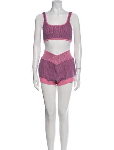 Pre-owned For Love & Lemons Striped Pant Set In Multi