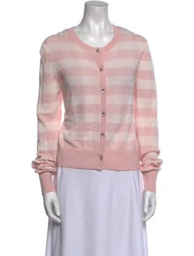 Pre-owned For Love & Lemons Striped Scoop Neck Sweater W/ Tags In Pink