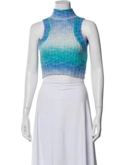 Pre-owned For Love & Lemons Striped Turtleneck Sweater In Neutral