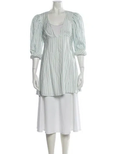 Pre-owned For Love & Lemons Striped V-neck Tunic W/ Tags In Multi