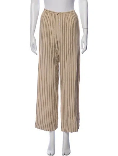 Pre-owned For Love & Lemons Striped Wide Leg Pants In Neutral