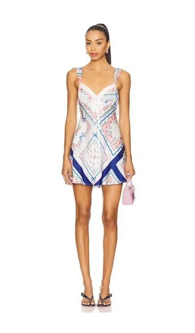 For Love & Lemons Summer Scarf Mini Dress In Gray