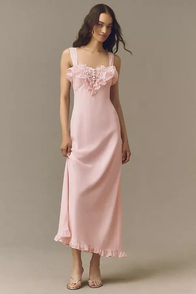 For Love & Lemons Sunset Chiffon Maxi Dress In Pink
