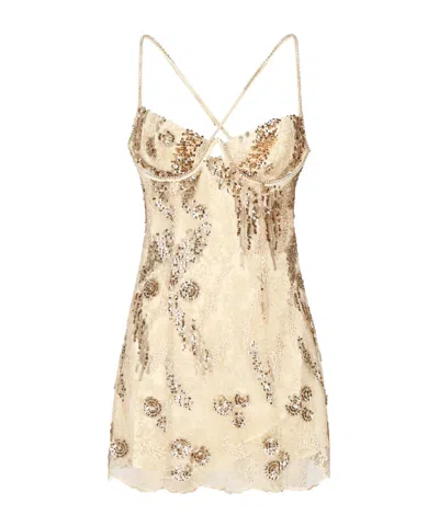 For Love & Lemons Suspender Dress In Yellow